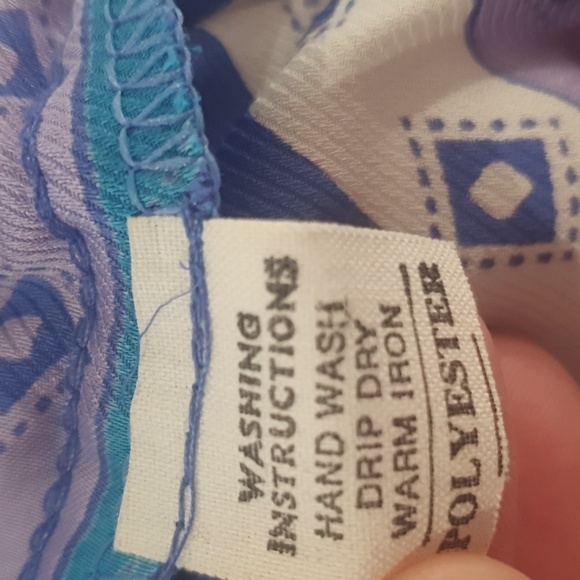 VINTAGE 80s Dolina Size 14 Blue Pleated Set - Picture 7 of 7